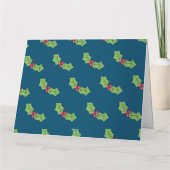 パーソナライズされたクリスマスホリー&ベリー カード (裏面)