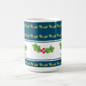 パーソナライズされたクリスマスホリー&ベリー コーヒーマグカップ (中央)