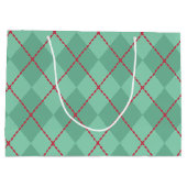 パーソナライズされたクリスマスボウ抱き枕 ラージペーパーバッグ (裏面)