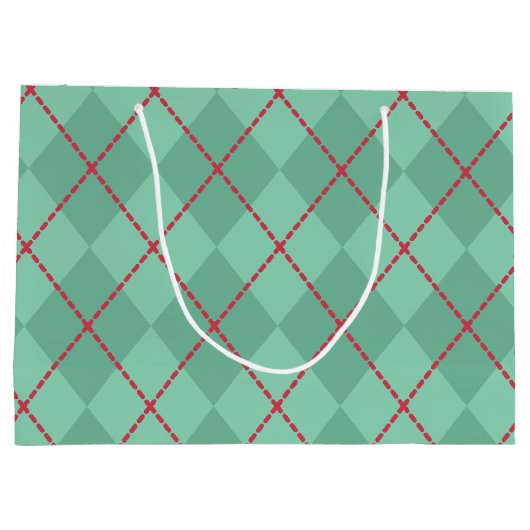 パーソナライズされたクリスマスボウ抱き枕 ラージペーパーバッグ (裏面)