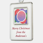 パーソナライズされたクリスマスボール写真オーナメント シルバープレートフレームオーナメント (左)