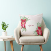 パーソナライズされたクリスマスポインセチア水彩 クッション (椅子)