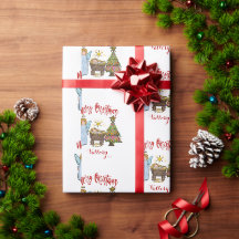 パーソナライズされたクリスマスマンガーラッピング紙
