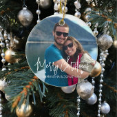 パーソナライズされたクリスマスミニマルの名前 セラミックオーナメント