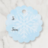 パーソナライズされたクリスマスライトのまわりに雪だるま フェイバータグ (裏面)