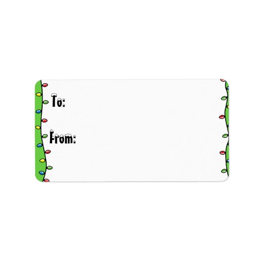 パーソナライズされたクリスマスライトホリデーギフトラベル ラベル (正面)