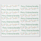 パーソナライズされたクリスマスライト名カスタム ラッピングペーパー (フラット)