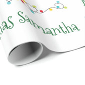 パーソナライズされたクリスマスライト名カスタム ラッピングペーパー (ロールコーナー)