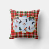 パーソナライズされたクリスマスラブラドール氷スケートで滑る クッション (裏面)