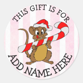 パーソナライズされたクリスマスラベルかわいいホリデーアニメ ラウンドシール