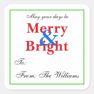 パーソナライズされたクリスマスラベルシール スクエアシール