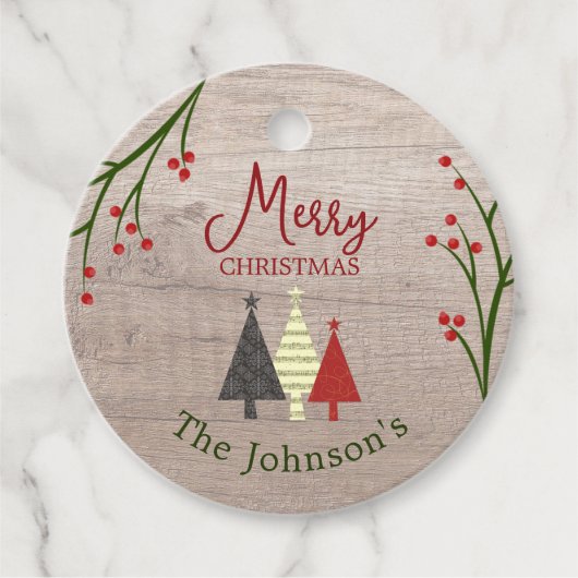 パーソナライズされたクリスマスラベル フェイバータグ (正面)