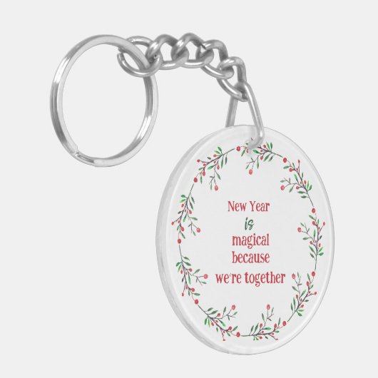 パーソナライズされたクリスマスリースキーチェーン キーホルダー (正面左)