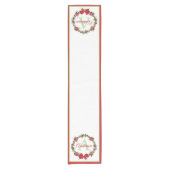 パーソナライズされたクリスマスリースショートテーブルランナー ショートテーブルランナー (正面)