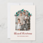 パーソナライズされたクリスマスリース写真&名刺 (正面)