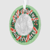 パーソナライズされたクリスマスリース縁どフォトマスク オーナメント (正面)