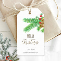パーソナライズされたクリスマスリーフラベル