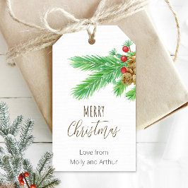 パーソナライズされたクリスマスリーフラベル ギフトタグ