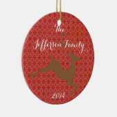 パーソナライズされたクリスマスレインディアファミリーオーナメント セラミックオーナメント (右)