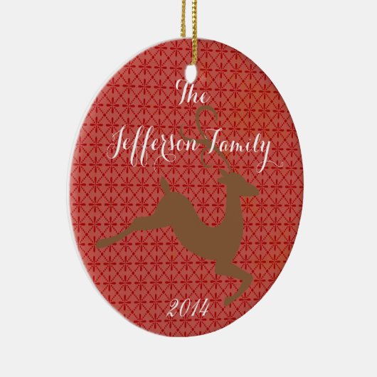 パーソナライズされたクリスマスレインディアファミリーオーナメント セラミックオーナメント (右)