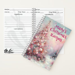パーソナライズされたクリスマスレシピブックオーナメントアート ノートブック