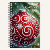 パーソナライズされたクリスマスレシピブックオーナメントアート ノートブック (正面)