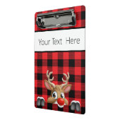 パーソナライズされたクリスマスレッドとブラックバッファローのチェック ミニクリップボード (アングル2)