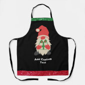 パーソナライズされたクリスマスレッドグリーン格言ブラックシェフ エプロン (正面)