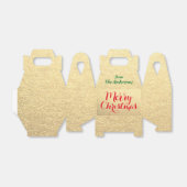 パーソナライズされたクリスマスレッド緑金ゴールドハンドスクリプト フェイバーボックス (折り畳みなし)