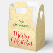 パーソナライズされたクリスマスレッド緑金ゴールドハンドスクリプト フェイバーボックス (オープン)