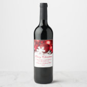 パーソナライズされたクリスマスワインラベル |オーナメント ワインラベル (正面)