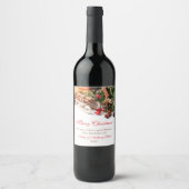 パーソナライズされたクリスマスワインラベル |ホリデーデコール ワインラベル (正面)