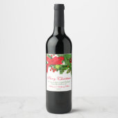 パーソナライズされたクリスマスワインラベル |緑（赤） ワインラベル (正面)