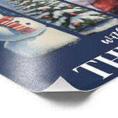 パーソナライズされたクリスマスヴィンテージサンタクロース雪だるま フォトプリント            (角)