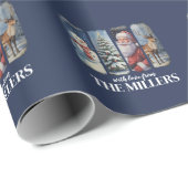 パーソナライズされたクリスマスヴィンテージサンタクロース雪だるま ラッピングペーパー (ロールコーナー)