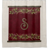 パーソナライズされたクリスマスヴィンテージシャワーカーテン シャワーカーテン (正面)