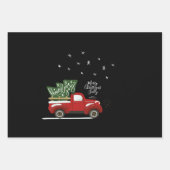 パーソナライズされたクリスマスヴィンテージトラックラッピングラップ ラッピングペーパーシート (正面)