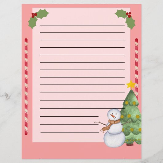 パーソナライズされたクリスマス一覧雪だるま (裏面)
