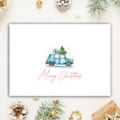 パーソナライズされたクリスマス不動産仲介業者水彩可愛い車 シーズンカード
