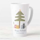 パーソナライズされたクリスマス企業のパーティー カフェラテマグ (右アングル)