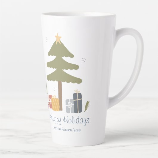 パーソナライズされたクリスマス企業のパーティー カフェラテマグ (右)