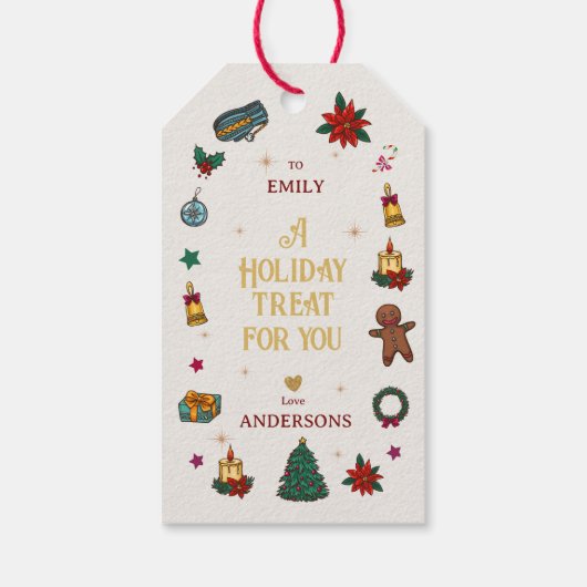 パーソナライズされたクリスマス休暇の接待へ ギフトタグ (裏面)