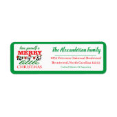 パーソナライズされたクリスマス住所 シール (正面)