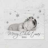 パーソナライズされたクリスマス写真と書道 ポストカード (正面)