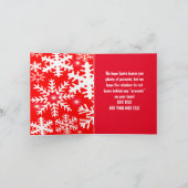 パーソナライズされたクリスマス写真の赤い雪片 招待状 (内部)