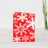 パーソナライズされたクリスマス写真の赤い雪片 招待状 (裏面)