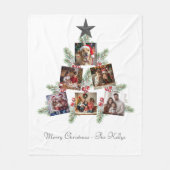 パーソナライズされたクリスマス写真ツリー フリースブランケット (正面)