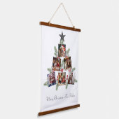 パーソナライズされたクリスマス写真ツリー 吊り下げ型タペストリー (傾斜あり)