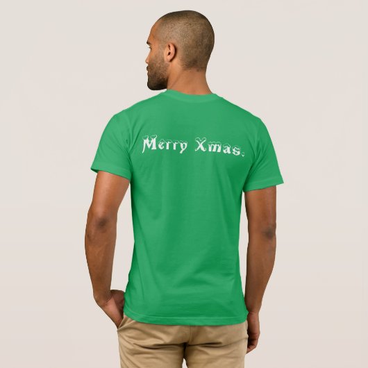 パーソナライズされたクリスマス写真顔切り取りTシャツ Tシャツ (裏面フル)