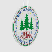 パーソナライズされたクリスマス写真 オーナメント (正面)